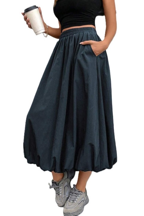 Fusta Dama, Talie Inalta & Elastica, Croiala In A, Verde