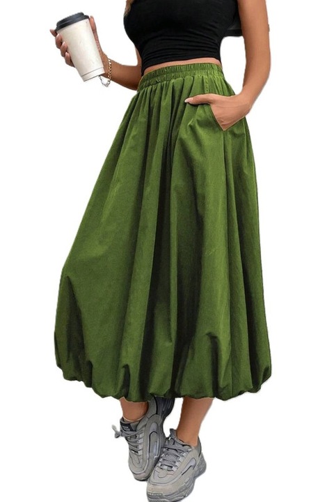 Fusta Dama, Talie Inalta & Elastica, Croiala In A, Albastru marin