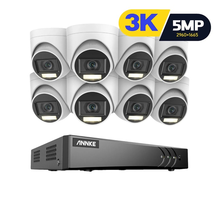 Kit Supraveghere 8CH NVR, 8MP, Nocturna, 6 Camere, Conectivitate P2P