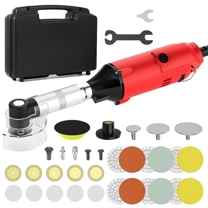 Polizor electric, 350W, 6 viteze variabile, rosu