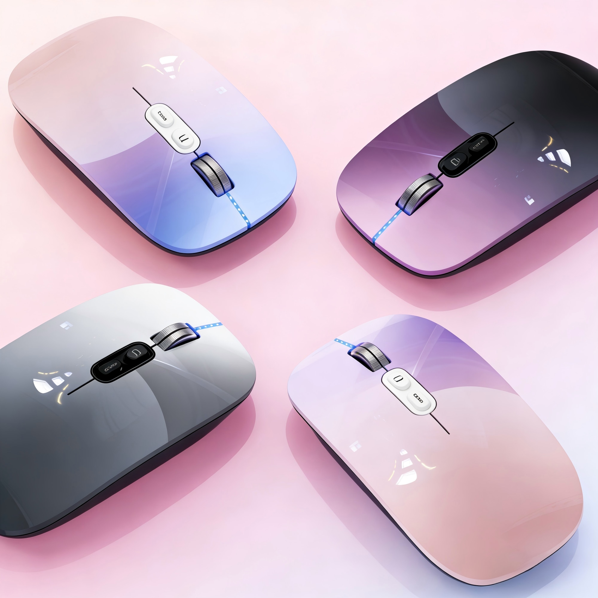 Mouse Wireless MTEVOTX, Tri-conectivitate, Silentiu, Gradient, Roz ...