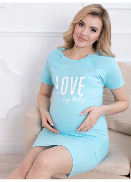 Cămașă de maternitate și alăptare Formommy, verde, 3XL, 100% bumbac, design practic