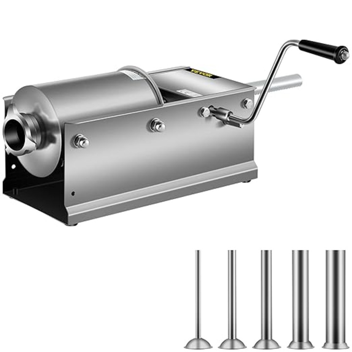 Umplator pentru carnati VEVOR 3L, masina de tocat carne, masina pentru carnati, seringa orizontala din otel inoxidabil pentru carnati