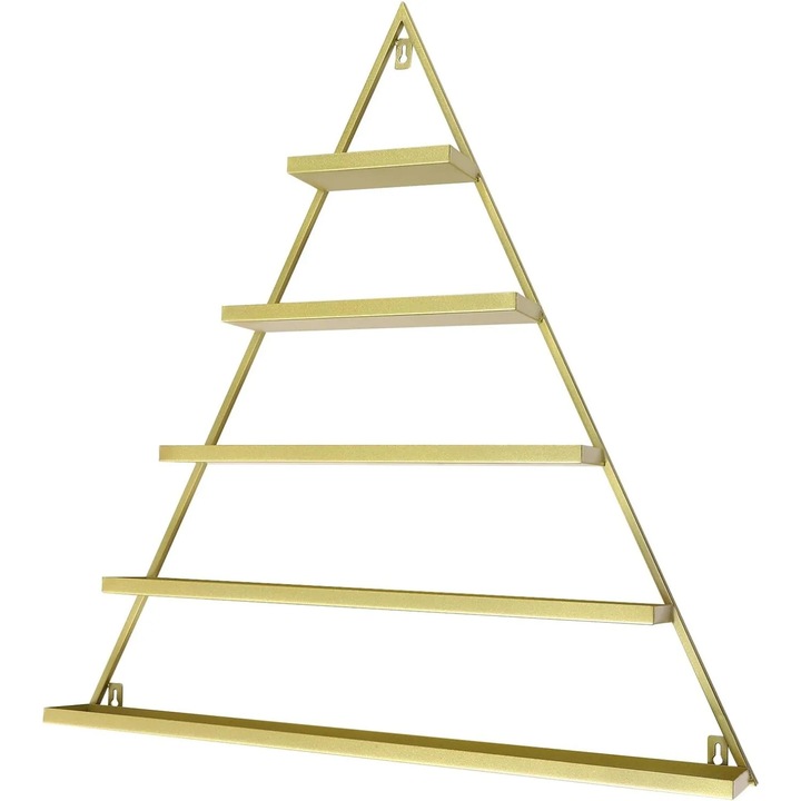 Комплект 10 x стойки за лак за нокти, метал, триъгълен дизайн, монтиране на стена, размери 10x10x15см