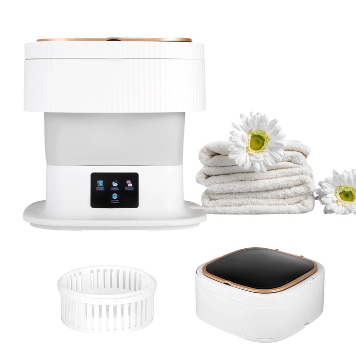 Masina de spalat portabila, capacitate 10L, design pliabil, sterilizare cu lumina, 29.5x29.5x28cm