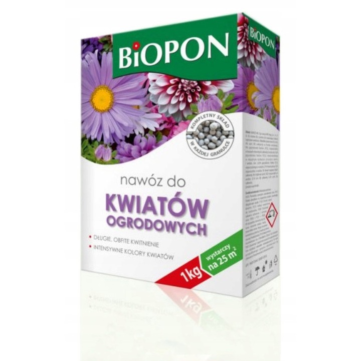 Ingrasamant pentru flori de gradina Biopon 1 kg, 25m2, carton