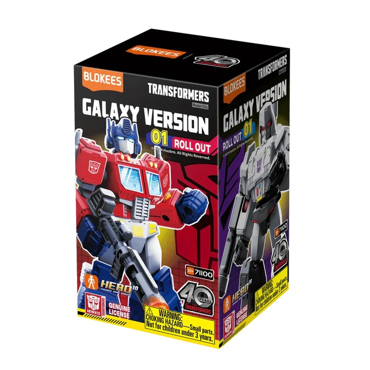 Figurina Blokees Blind Box Transformers Galaxy Version 01 Roll Out, 28-51 piese, articulata, multicolor