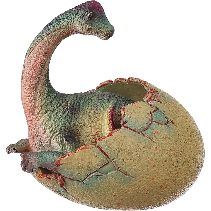 Ou cu Dinozaur Brachiozaur, Figurina Realista, Jucarie Educativa, Multicolor, 10x15cm, Set