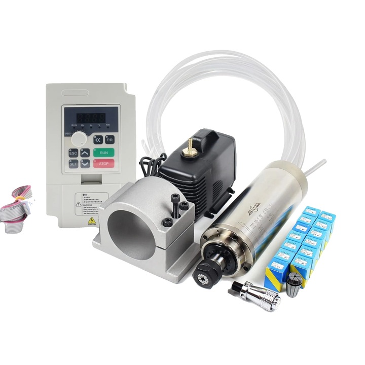 Motor de frezare CNC, racire cu apa, performanta robusta, set complet, 80x213mm, 2.2kW