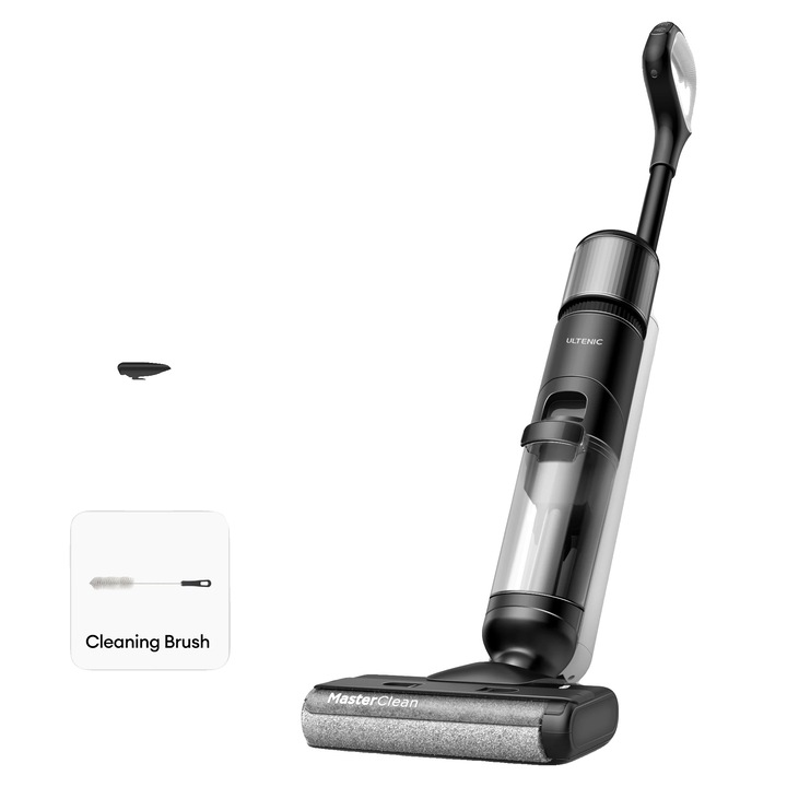 Прахосмукачка за мокро и сухо почистване, интелигентно разпознаване, самопочистване, черна, 50 минути автономна работа