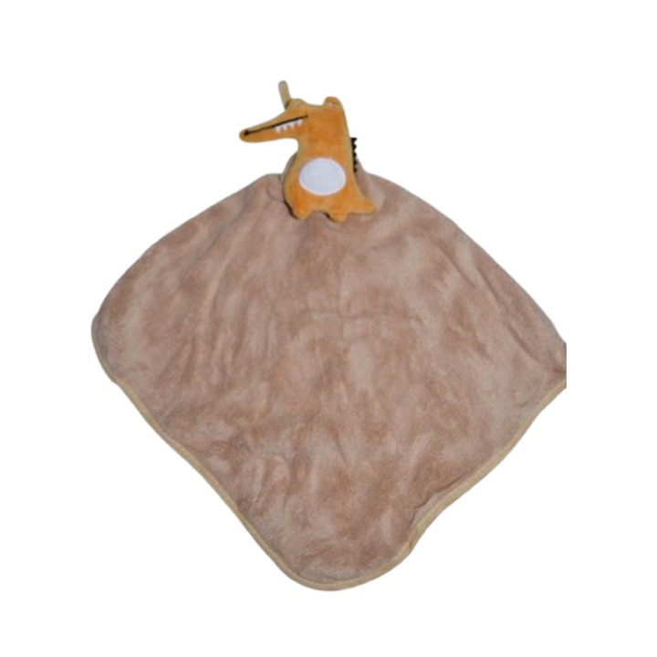 Jucarie de plus, de atasament, crocodil, pentru bebelusi, Mini Junior PTR0703M2, Maro