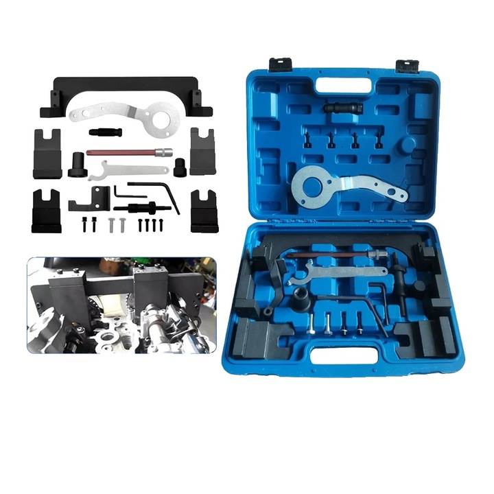 Set unelte pentru alinierea arborelui cu came, 30x20x10cm, din otel, compatibil cu motoarele BMW B38 B48