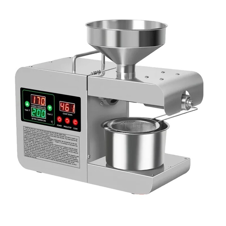 Presa de ulei, extractie automata, utilizare versatila, 220V, 2-3 litri, inox