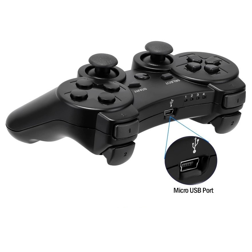 Controler wireless DUALSHOCK pentru PlayStation 3, Negru, Bluetooth, senzori de mișcare