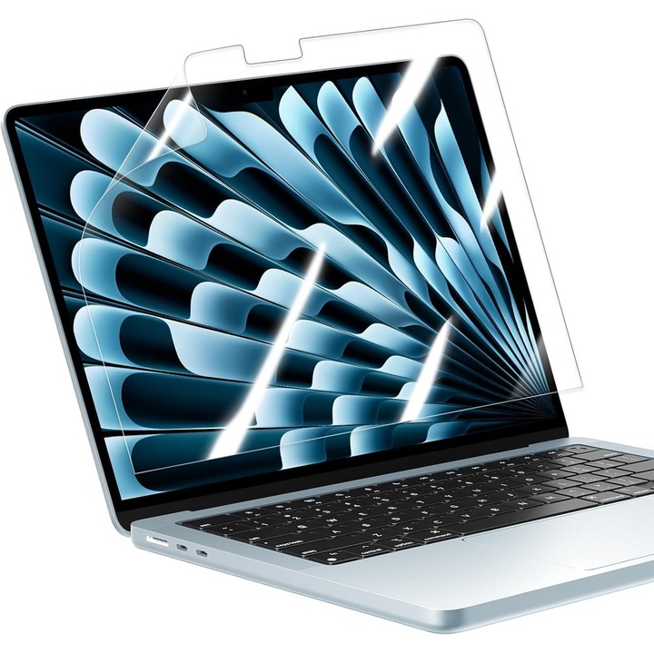 Защитно фолио за дисплей на лаптоп за Apple MacBook Air 15'' (2026), Защитен екран, Възстановяващ се хидрогелен силикон, Гъвкав хидро-кристал, Пълна защита, Full Glue, Лесен монтаж, Приложение без мехурчета