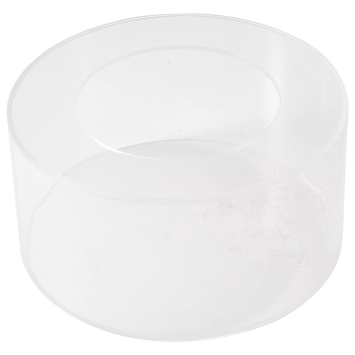 Placa Rotunda Acrilica Wisyurt pentru Tort, 1 Bucata, Suport si Tavita pentru Decorare, Racleta pentru Netezire Margini, Reutilizabila, Model B