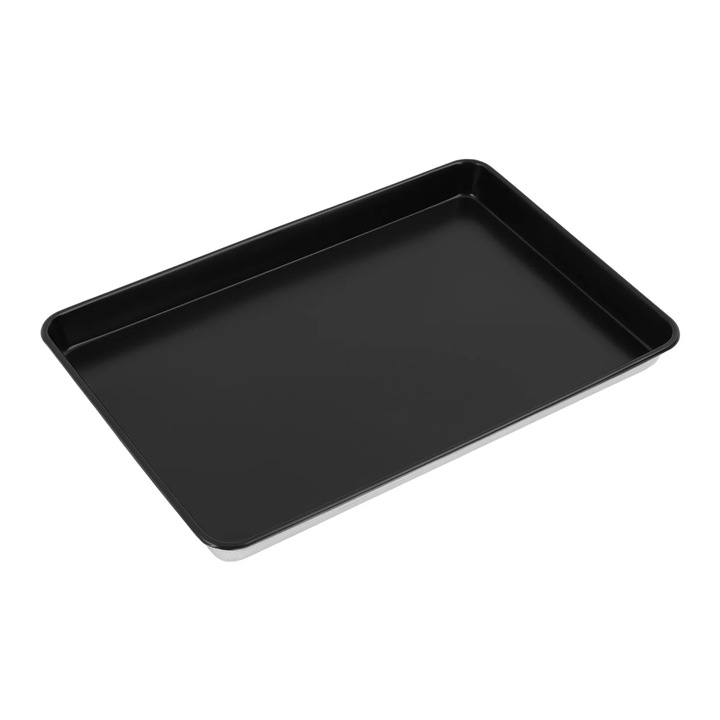 Sütőtepsi, 60×40×4,6 cm-es tepsi kenyérhez és kalácshoz, alumíniumötvözet, 250°C-ig hőálló, fekete