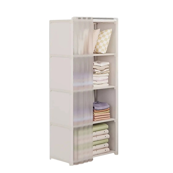 Sifonier alb, design spatios, perdele anti-praf, dimensiuni standard