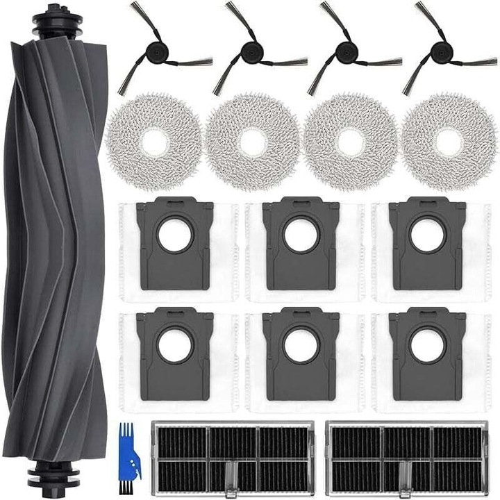 Set accesorii pentru aspiratoare dreame X40 Ultra Complete / L40 Ultra, 4 mopuri, 6 saci de praf, 1 perie principala, 4 perii laterale