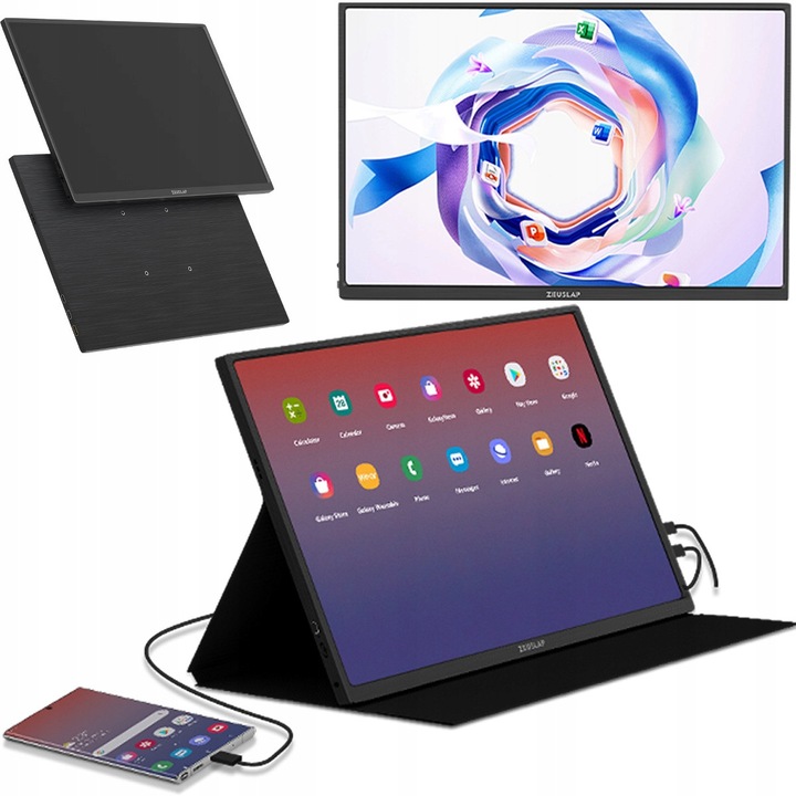 Monitor portabil ZEUSLAP P25K 16", 2560x1600, aluminiu, usor