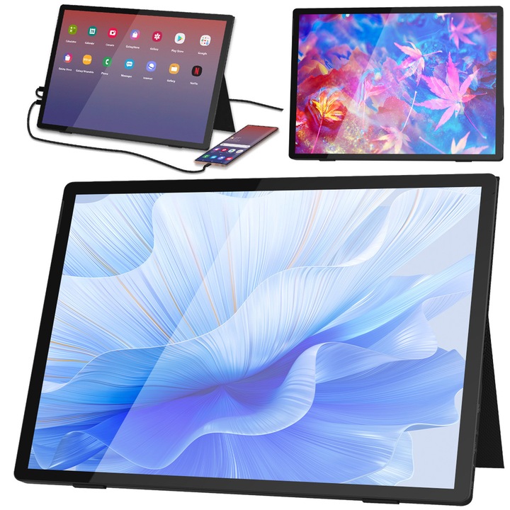 Monitor portabil 13.5" 3K, ZEUSLAPata, Z13K, 3000x2000, IPS, 480 nits, 100% sRGB, contrast 1800:1, profesional foto video, carcasa aluminiu