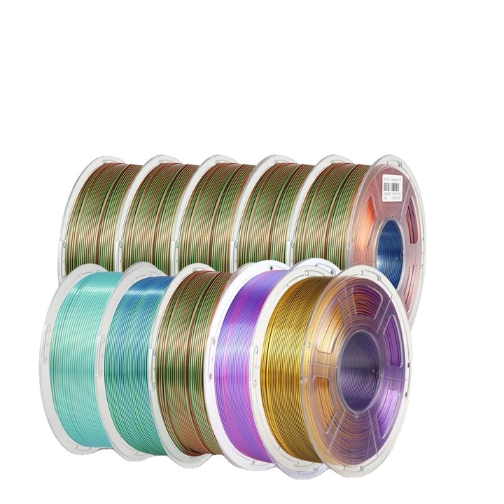 Filament 3D, selyem Triple Mix-13, 10 tekercs, 1.75mm, többszínű, matt textúra