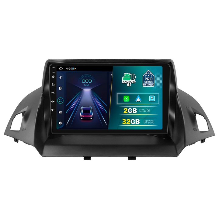 Navigatie Ford Kuga II ( 2013–2016 ), MaxTech® PRO SERIES, 2 GB Ram 32 GB Rom, Carplay & Android auto, Ecran 9” HD Touch, GPS, Wifi, Bluetooth, Radio, USB, EQ, DSP, Waze, Youtube
