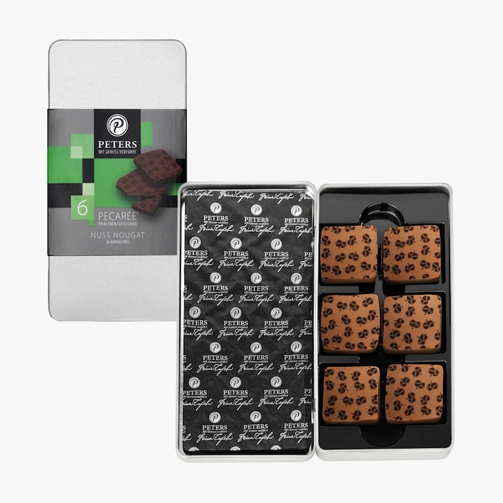 Mini tablete de ciocolată cu alune Nougat, Peters, 63g, umplutură fină, ambalaj practic