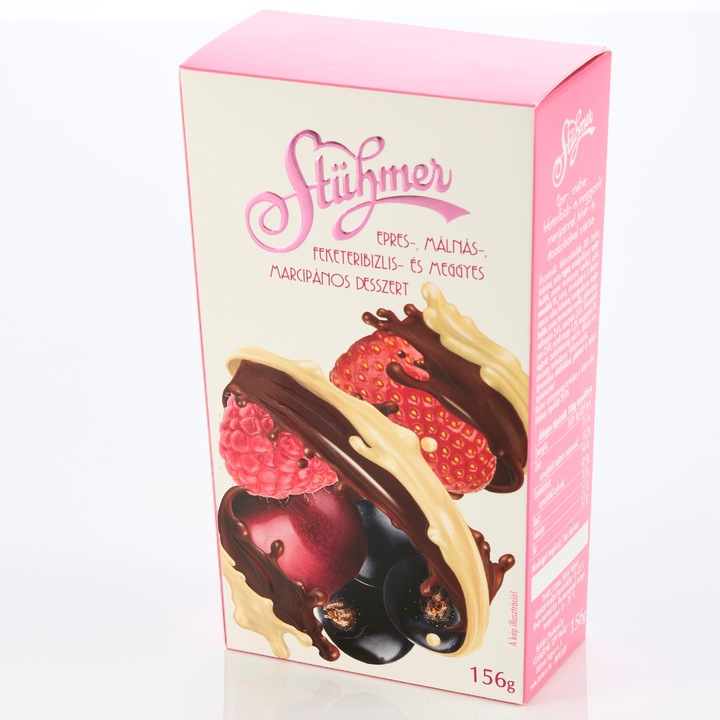 Set de praline premium Stuhmer, cu martipan si jeleu de fructe, 156 g