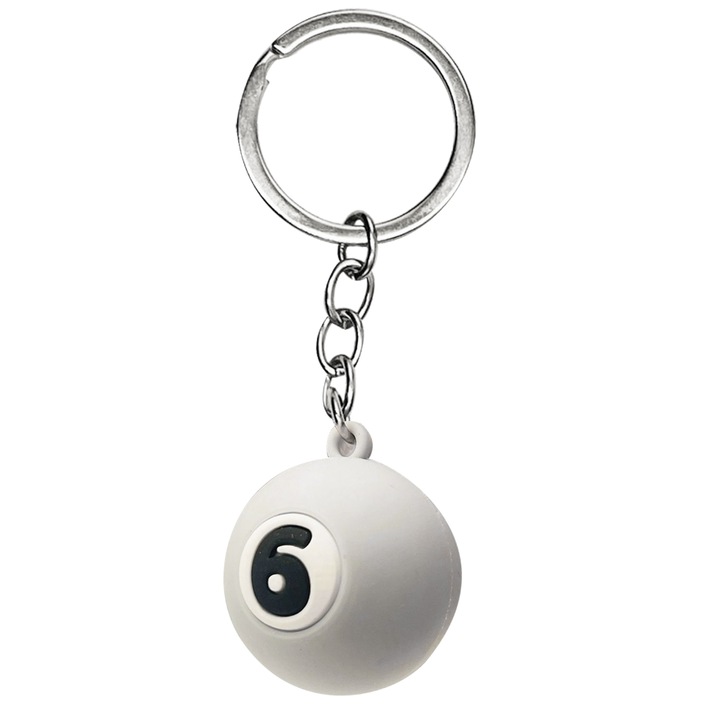 Pandantiv cheie biliard, alb