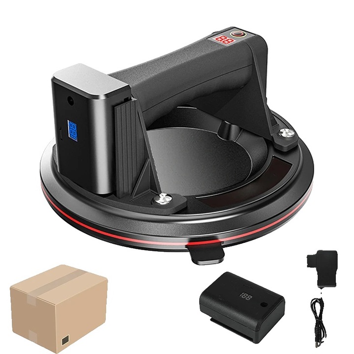 Dispozitiv de ridicare cu vacuum, 8 inch, capacitate 200 KG, negru, cutie de carton