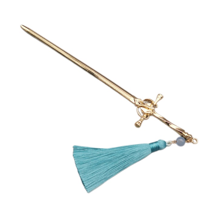 Agrafa de par stil sabie clasica, roz/verde/albastru/oranj, 20.5cm, set 1 bucata