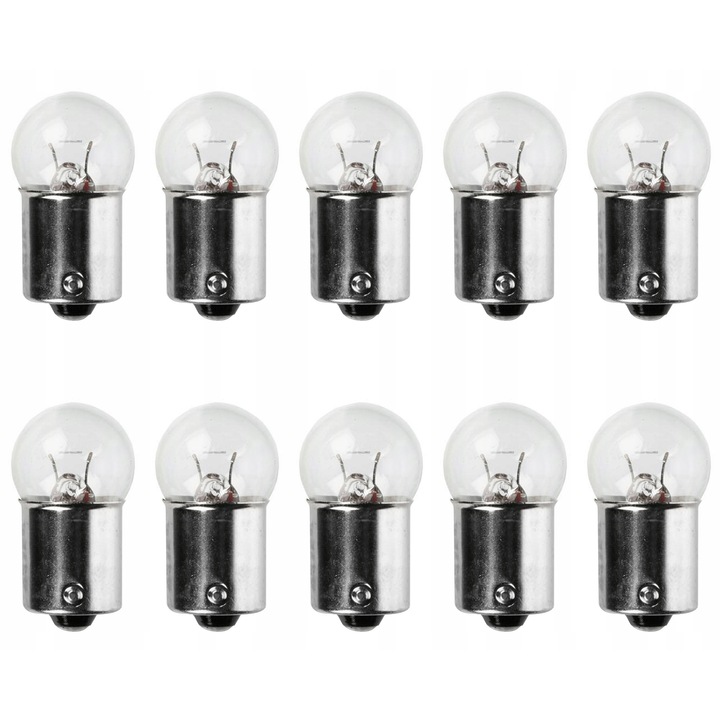 Bec pozitie, AWparts, R5W, 12V, 5W, BA15s, clear, omologare ECE E4, pentru VW Polo, Ford Fiesta, Opel Astra, durata 1000h, set 10 bucati
