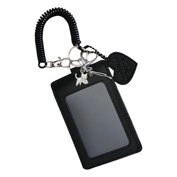 Breloc cu suport pentru carduri, model cu fundite, PU, 11x7x1cm