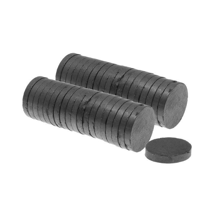 Set 50 pastile magneti ddiametrul 14, 5 mm si grosime 3mm