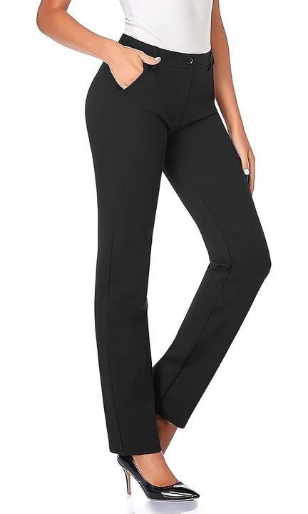 Női egyenes szabású nadrág zsebekkel, Tapata – 81 cm, fekete, L, irodai és mindennapi viseletre