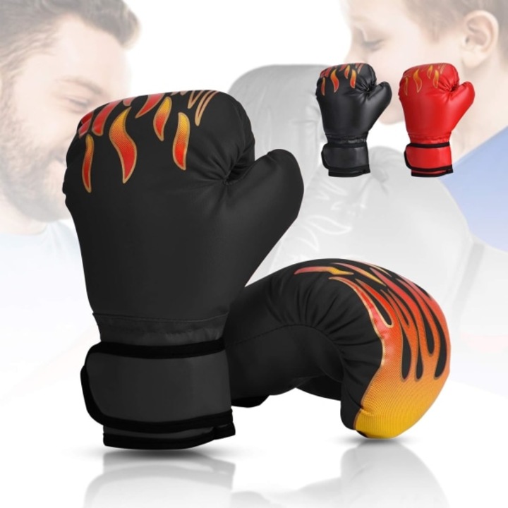 Gyermek boxkesztyű, Muay Thai, Taekwondo edzéshez, 23x14cm, ergonomikus kialakítás, többszínű