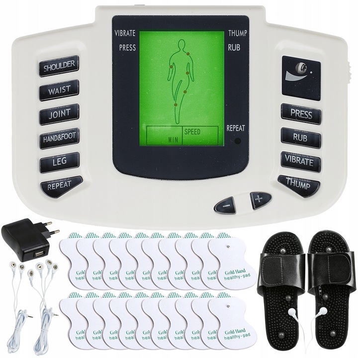 Electrostimulator TENS EMS FWL-2000A, set 20 electrozi, pentru terapie durere, dimensiuni mici