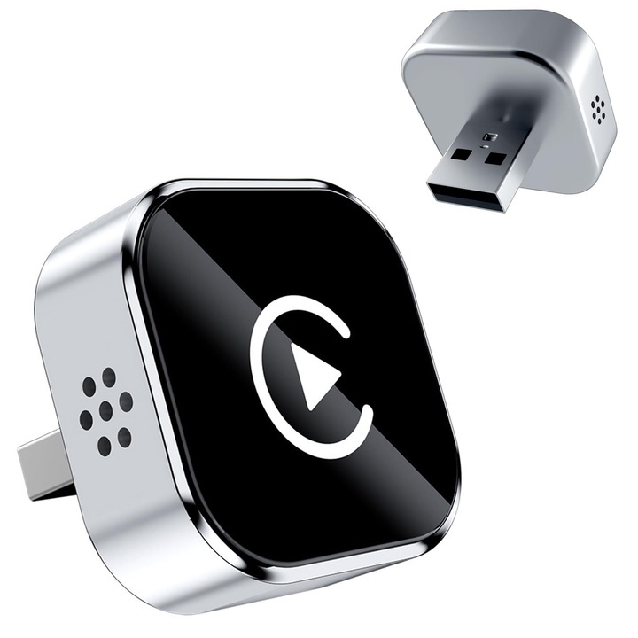 Adaptor CarPlay Wireless 2 in 1, Conexiune USB, Compatibil iOS si Android