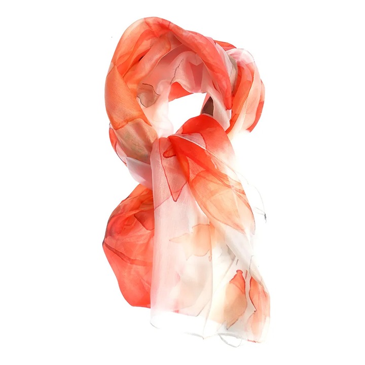 Esarfa eleganta din matase cu imprimeu floral 50 x 180 cm