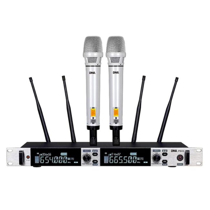 Set microfoane wireless DNA PSV 2, 2 transmitatoare, frecventa 518-542 MHz, 8 ore autonomie, UHF