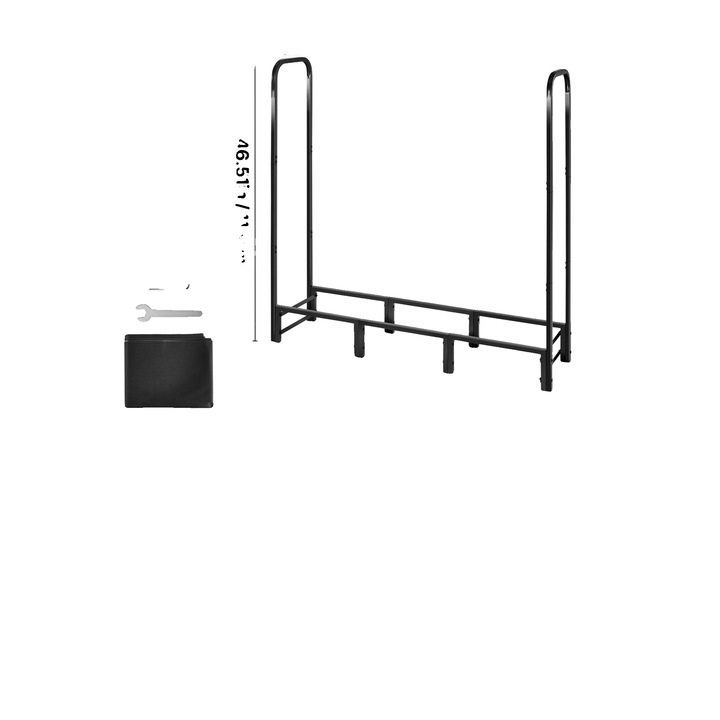 Suport lemne de foc, 4ft, capacitate 400 lbs, protectie canopy, otel durabil