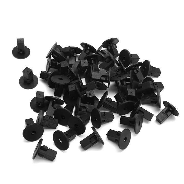 Set 50 prindere clips auto, nylon, 8x8.2mm, negru