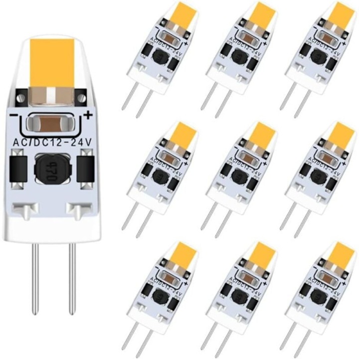 Комплект 10 LED крушки G4, 2W, 3000K топло бяло