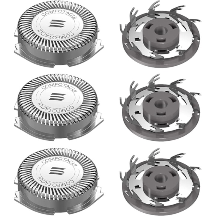 Capete de schimb pentru aparate de ras electrice, set de 3, compatibile cu serii 1000, 2000, 3000, 5000, AT8xx/AT7xx, otel premium.