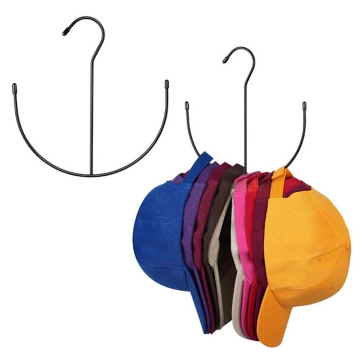 2 darabos kalaptartó szett, fém, nagy kapacitású, fekete, 20-30 kalap tárolására