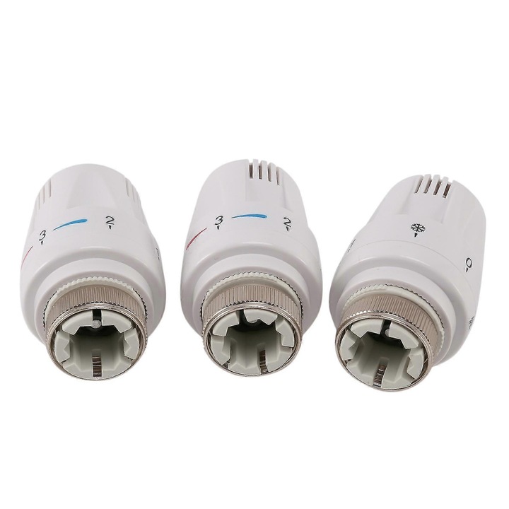 Set 3 termostate pentru radiator M30x1.5, alb, 85x50x33mm