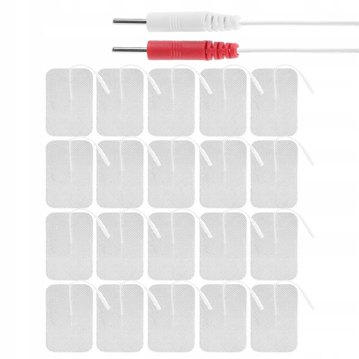 Set 20 electrozi hidro-gel pentru TENS/EMS, 5x9 cm, Reutilizabili, Forma dreptunghiulara