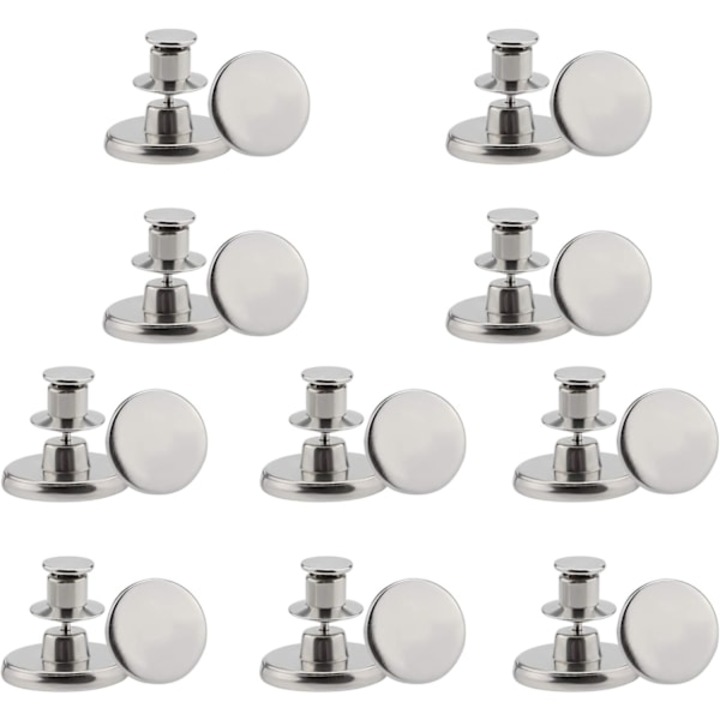 Set 20 butoane metalice de inlocuire pentru blugi, 17mm, detasabile, multicolor