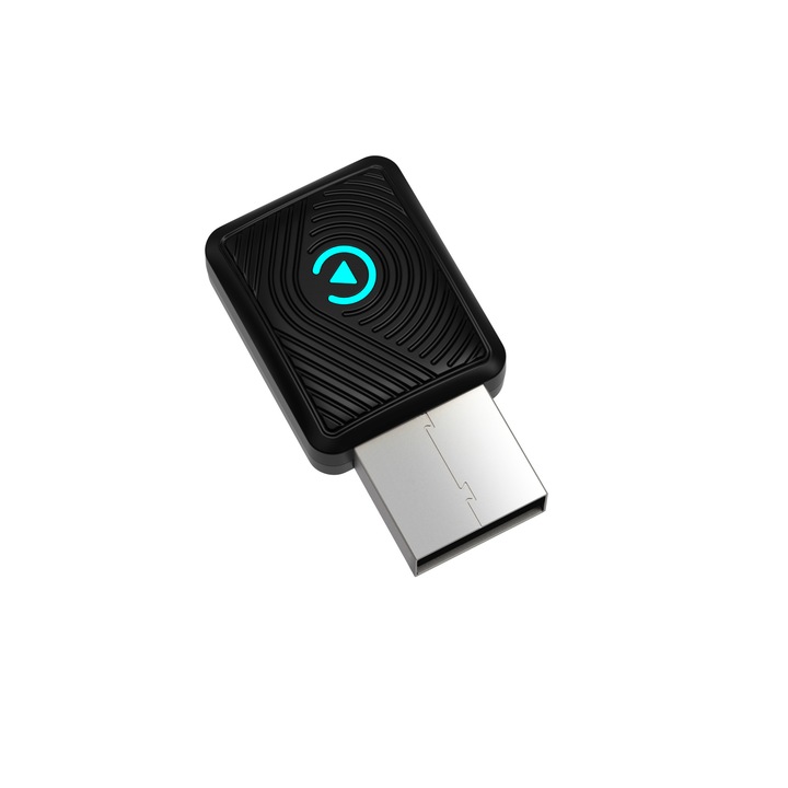 Adaptor Wireless CarPlay, convertor CarPlay cablat la wireless, plug-and-play, suporta mai multi utilizatori.